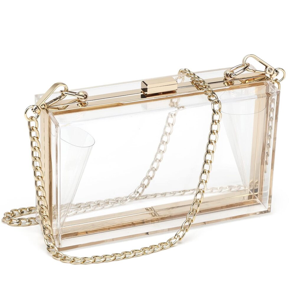 4424 Clear Clutch Purse Handbag , Clear Acrylic Crossbody Evening Bag